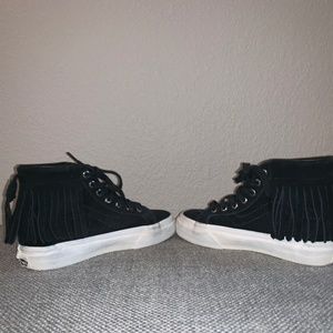 Vans Black High Tops w/Tassels US Girls Size 12.5